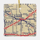  kaart Pampa TX Keramisch Ornament (Voorkant)