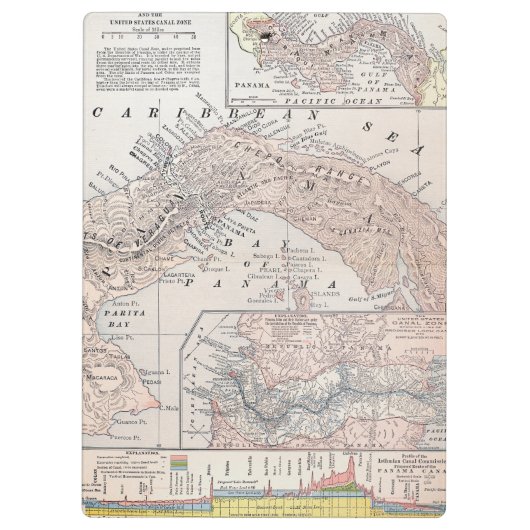 KAART: PANAMA, 1907 KLEMBORD (Achterkant)