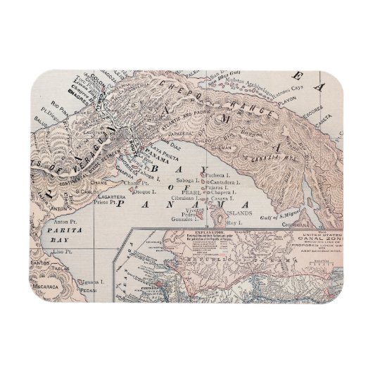 KAART: PANAMA, 1907 MAGNEET (Horizontaal)