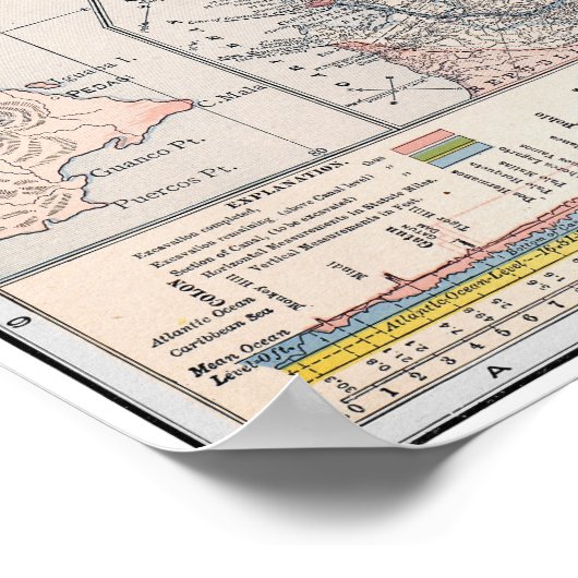 KAART: PANAMA, 1907 POSTER (Hoek)