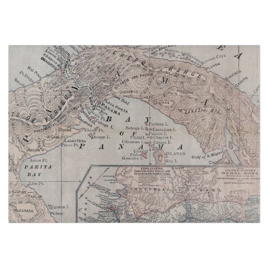 KAART: PANAMA, 1907 SNIJPLANK (Voorkant)