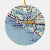 kaart Panama City Fl Keramisch Ornament (Voorkant)