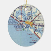 kaart Panama City Fl Keramisch Ornament (Links)