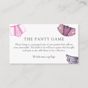 Kaart Panty Game Insert