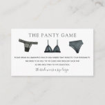 Kaart Panty Game Insert<br><div class="desc">Pas deze aan met de onderkleding van de bruid. Leuk om samen te voegen met bachelorette feestjes om de meisjes te vragen om de bruid iets speciaals voor de huwelijksreis te brengen.</div>