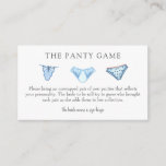 Kaart Panty Game Insert<br><div class="desc">Pas deze aan met de onderkleding van de bruid. Leuk om samen te voegen met bachelorette feestjes om de meisjes te vragen om de bruid iets speciaals voor de huwelijksreis te brengen.</div>