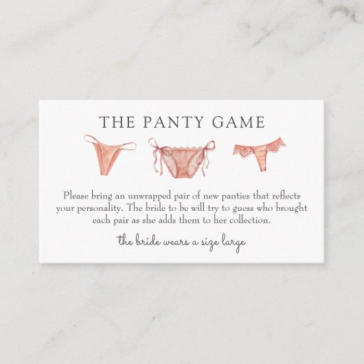 Kaart Panty Game Insert (Voorkant)