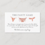 Kaart Panty Game Insert<br><div class="desc">Pas deze aan met de onderkleding van de bruid. Leuk om samen te voegen met bachelorette feestjes om de meisjes te vragen om de bruid iets speciaals voor de huwelijksreis te brengen.</div>