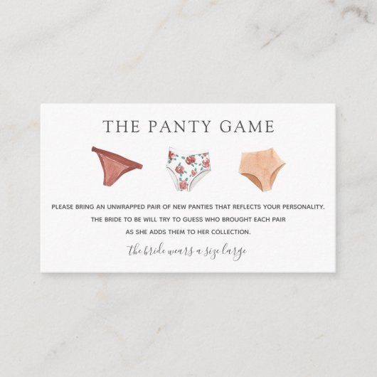 Kaart Panty Game Insert (Voorkant)