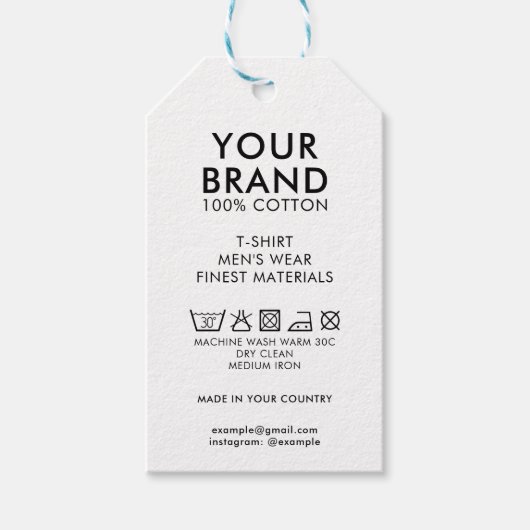 Kaart Papier T-shirt Hang Label Cadeaulabel (Voorkant)