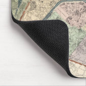 kaart Parijs Frankrijk 1878 Muismat (Hoek)