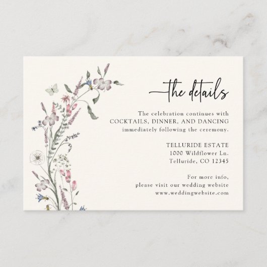 Kaart Pastel Wedding Details Enclosure (Voorkant)