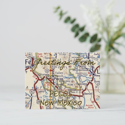  kaart Pecos NM (Staand voorkant)