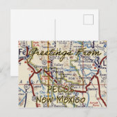 kaart Pecos NM (Voorkant / Achterkant)