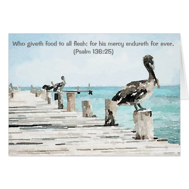 Kaart Pelikanen op pier, PS 136:25 (Voorkant Horizontaal)