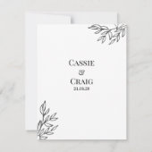 Kaart Pennen en inkt Roos bruiloft (Achterkant)