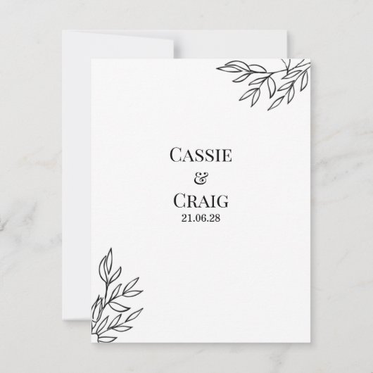 Kaart Pennen en inkt Roos bruiloft (Achterkant)