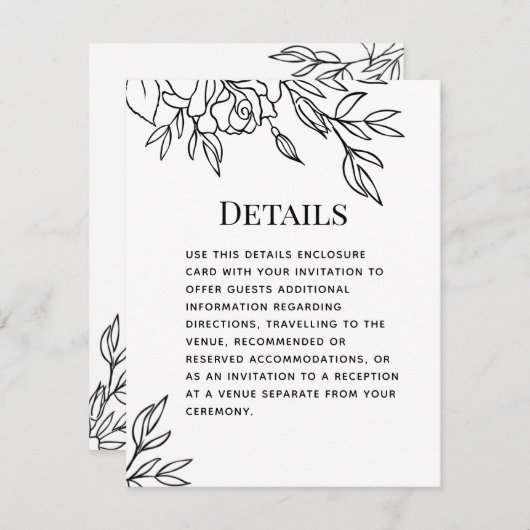 Kaart Pennen en inkt Roos bruiloft (Voorkant / Achterkant)