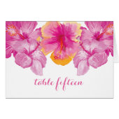 Kaart penseelnummer Hibiscus Floral Table Number (Voorkant Horizontaal)