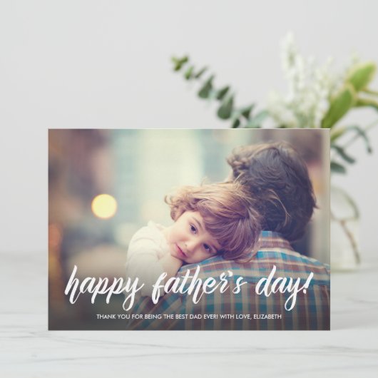 Kaart Penseelscript Vaderdag (Staand voorkant)