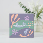 kaart pensioen met abstracte bloem (Staand voorkant)