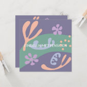 kaart pensioen met abstracte bloem (Voorkant / Achterkant in situ)