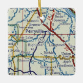  kaart Perryville MO Keramisch Ornament (Voorkant)