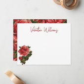 Kaart persoonlijke Roos notitie Notitiekaartje (Voorkant / Achterkant in situ)