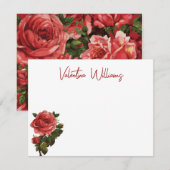 Kaart persoonlijke Roos notitie Notitiekaartje (Voorkant / Achterkant)