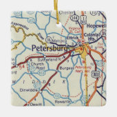  kaart Petersburg VA Keramisch Ornament (Voorkant)