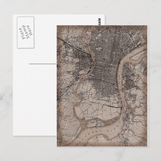  kaart Philadelphia 1898 (Voorkant / Achterkant)