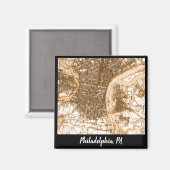kaart Philadelphia Magneet (Voorkant / Achterkant)
