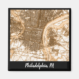  kaart Philadelphia Magneet