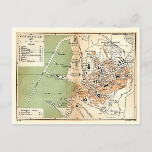 kaart, Philippeville, Algerije, 1903 Briefkaart (Voorkant)