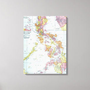 KAART: PHILIPPINES, 1905 CANVAS AFDRUK