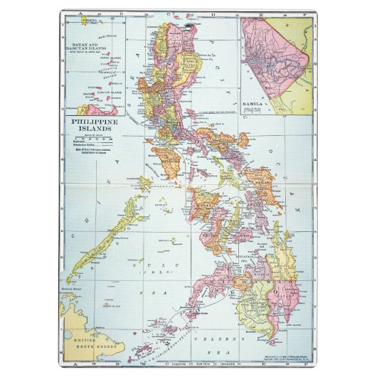 KAART: PHILIPPINES 1905 KLEMBORD (Achterkant)