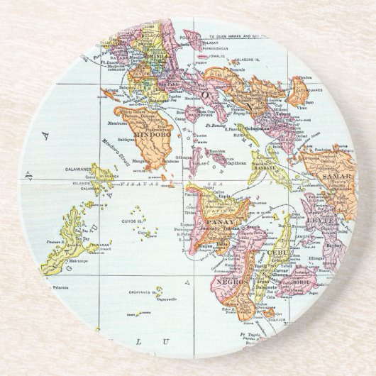 KAART: PHILIPPINES 1905 ZANDSTEEN ONDERZETTER (Voorkant)