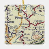  kaart Pikeville KY Keramisch Ornament (Voorkant)