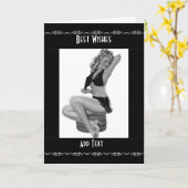 Kaart Pin-up Meisjes Vintage (31) (Gele Bloem)
