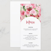 Kaart Pink Floral Menu (Voorkant / Achterkant)