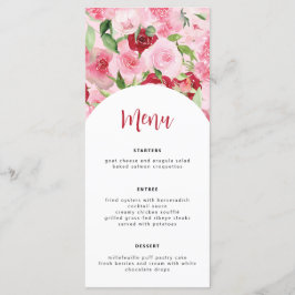 Kaart Pink Floral Menu
