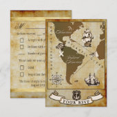 kaart pirate Birthday Party RSVP-kaarten (Voorkant / Achterkant)