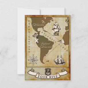  kaart pirate Birthday Party RSVP-kaarten