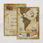  kaart pirate Birthday Party RSVP-kaarten (Voorkant / Achterkant)