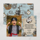  Kaart Pirate Treasure Birthday Party Foto (Voorkant / Achterkant)