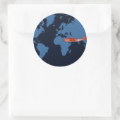 Kaart Plane Ronde Sticker (Tas)