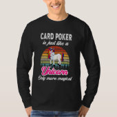Kaart Poker Retro Unicorn  Sunset T-shirt (Voorkant)