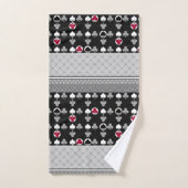 Kaart, poker, tafelkaarten, rood en zwart bad bad handdoek (Handdoek)