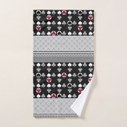 Kaart, poker, tafelkaarten, rood en zwart bad bad handdoek (Handdoek)