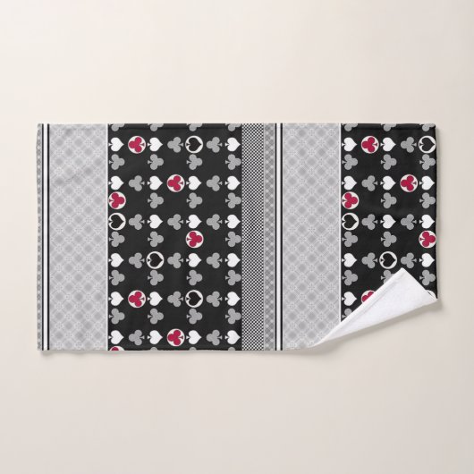 Kaart, poker, tafelkaarten, rood en zwart bad bad handdoek (Handdoek)